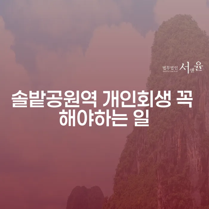 솔밭공원역 개인회생 꼭 해야하는 일