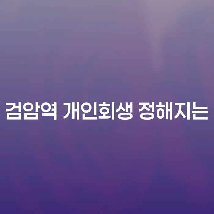 검암역 개인회생 정해지는