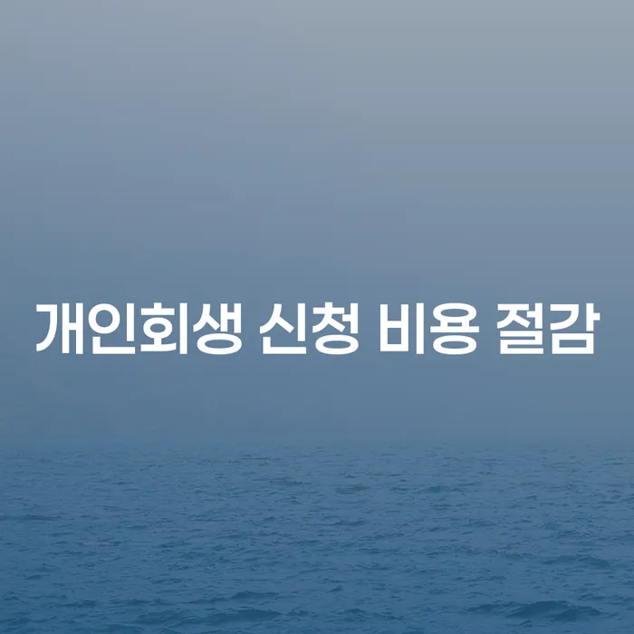 개인회생 신청 비용 절감을 어떻게 할 수 있을까요?